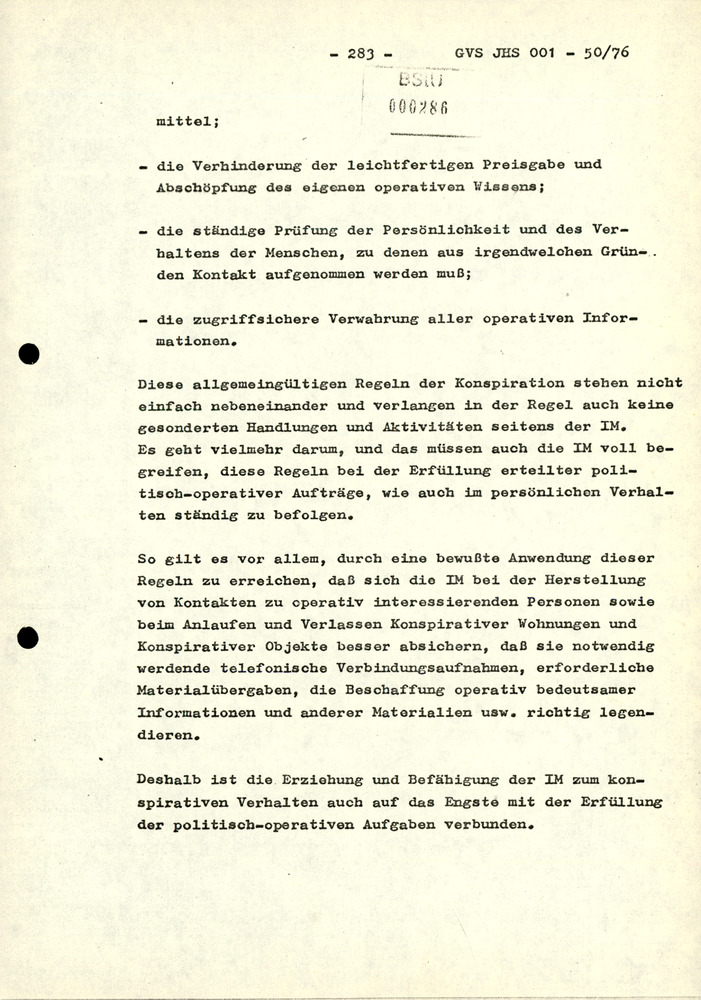 Dissertation "Zur Rolle und dem aktuell-politischen Inhalt eines aufgabenbezogenen Feindbildes in der Zusammenarbeit mit IM"