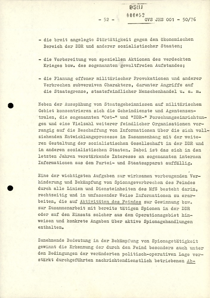 Dissertation "Zur Rolle und dem aktuell-politischen Inhalt eines aufgabenbezogenen Feindbildes in der Zusammenarbeit mit IM"