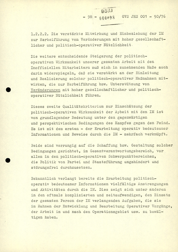 Dissertation "Zur Rolle und dem aktuell-politischen Inhalt eines aufgabenbezogenen Feindbildes in der Zusammenarbeit mit IM"