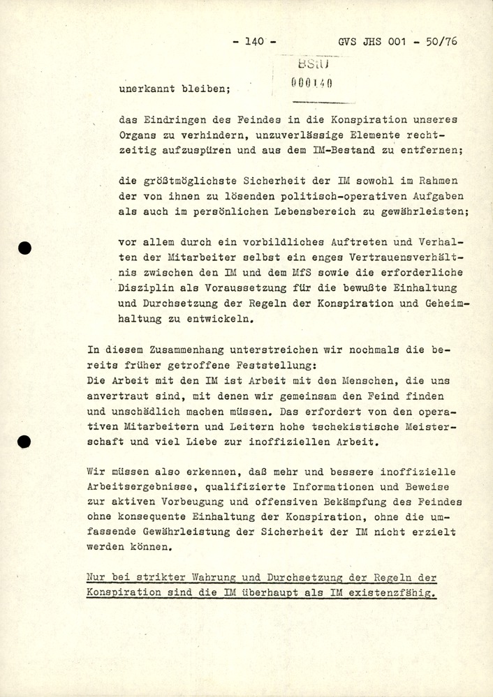 Dissertation "Zur Rolle und dem aktuell-politischen Inhalt eines aufgabenbezogenen Feindbildes in der Zusammenarbeit mit IM"
