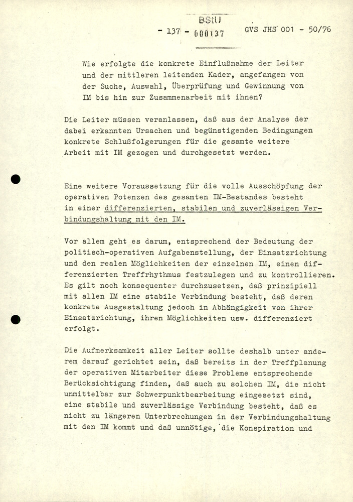 Dissertation "Zur Rolle und dem aktuell-politischen Inhalt eines aufgabenbezogenen Feindbildes in der Zusammenarbeit mit IM"