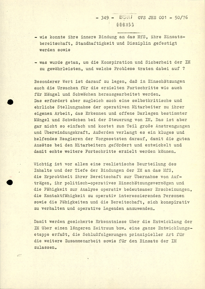 Dissertation "Zur Rolle und dem aktuell-politischen Inhalt eines aufgabenbezogenen Feindbildes in der Zusammenarbeit mit IM"