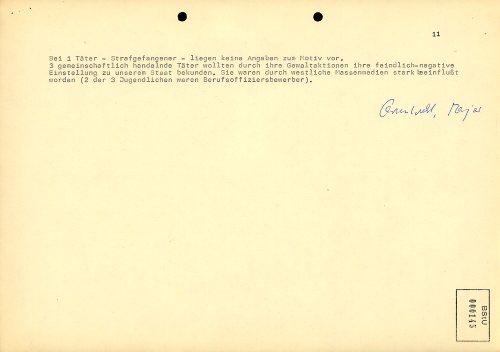 Auflistung schriftlicher Proteste im Januar 1989