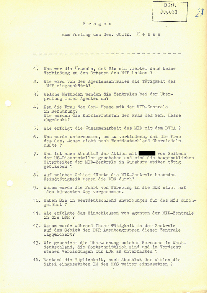 Fragen zu einem Vortrag Horst Hesses
