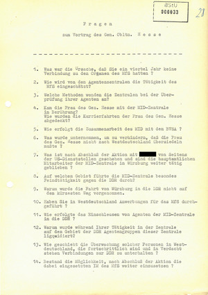 Fragen zu einem Vortrag Horst Hesses