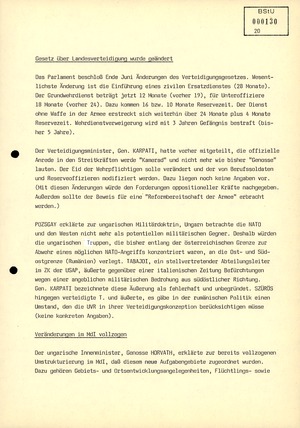 "Monatsübersicht Nr. 7/89 über aktuelle Probleme der Lageentwicklung in sozialistischen Staaten"