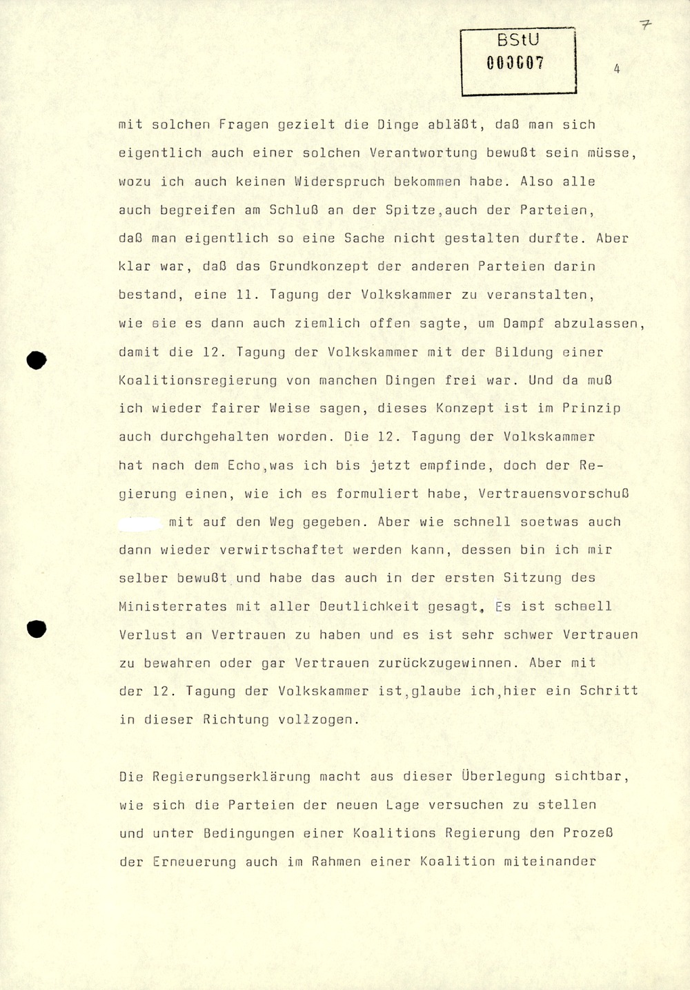 Dienstbesprechung zur Einführung von Wolfgang Schwanitz als Leiter des Amtes für Nationale Sicherheit
