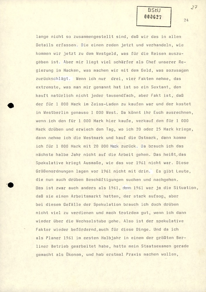 Dienstbesprechung zur Einführung von Wolfgang Schwanitz als Leiter des Amtes für Nationale Sicherheit