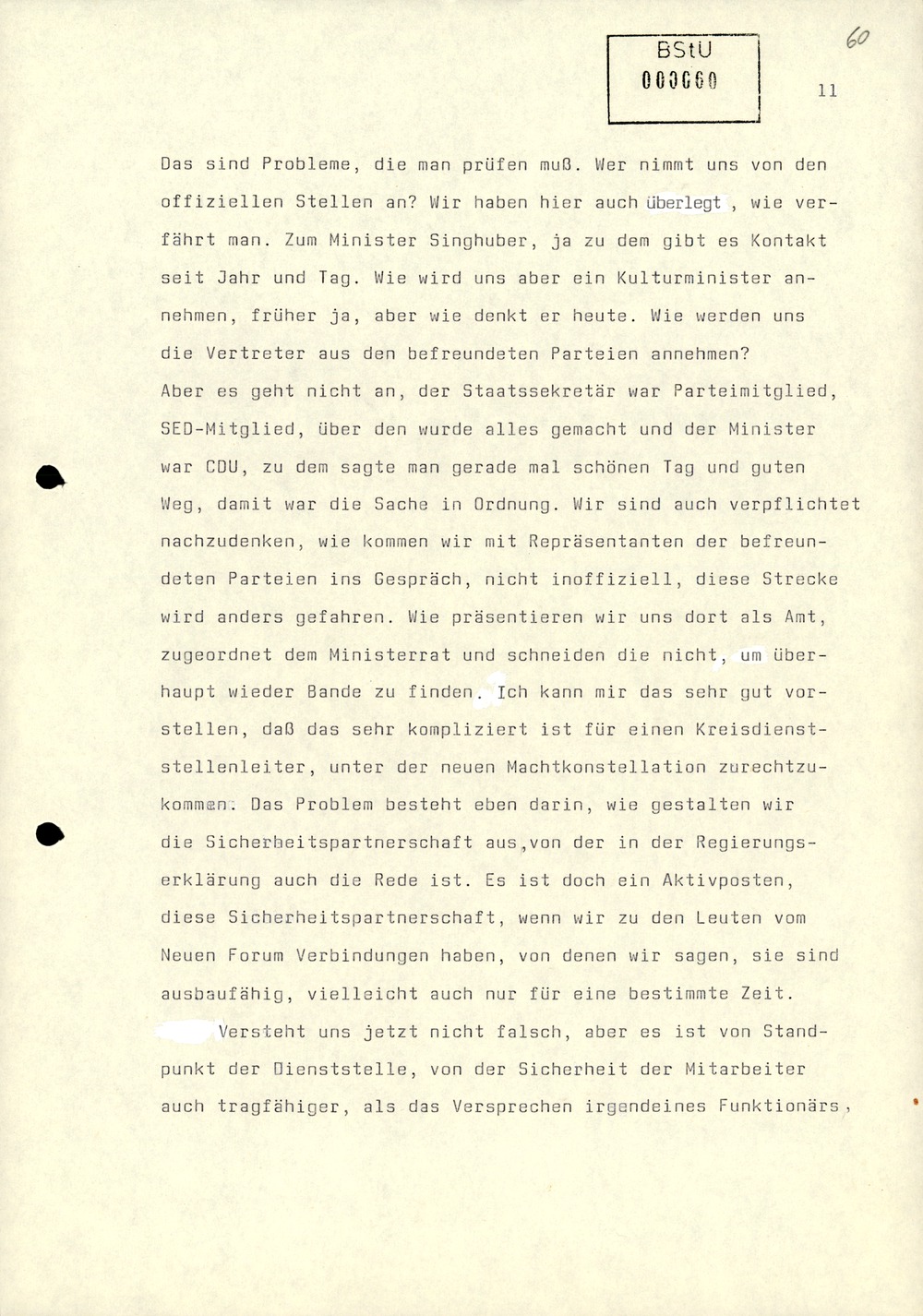 Dienstbesprechung zur Einführung von Wolfgang Schwanitz als Leiter des Amtes für Nationale Sicherheit