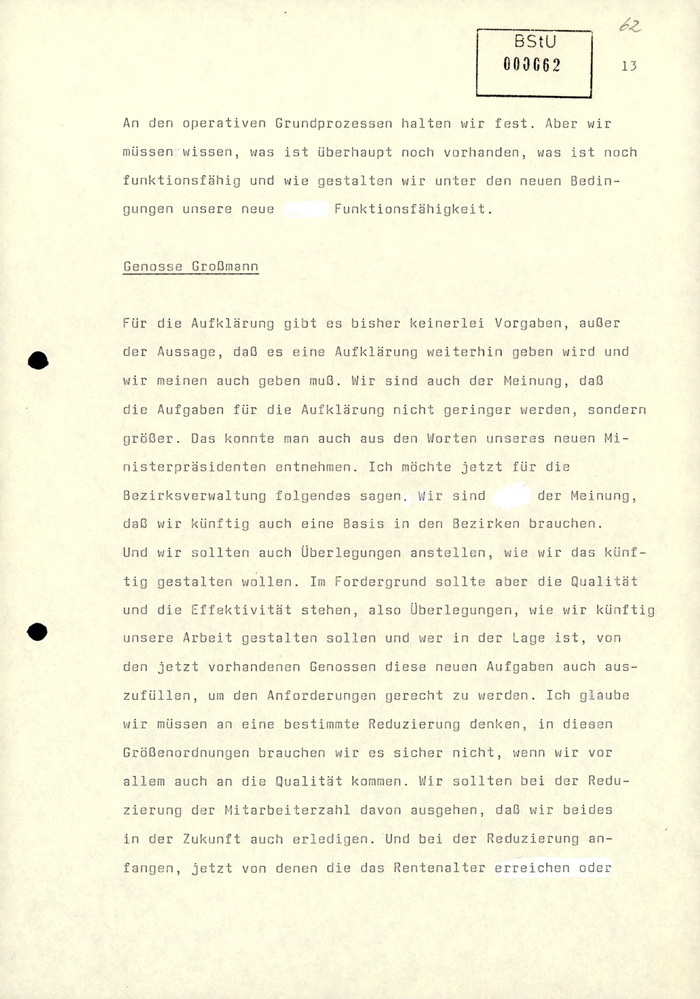 Dienstbesprechung zur Einführung von Wolfgang Schwanitz als Leiter des Amtes für Nationale Sicherheit