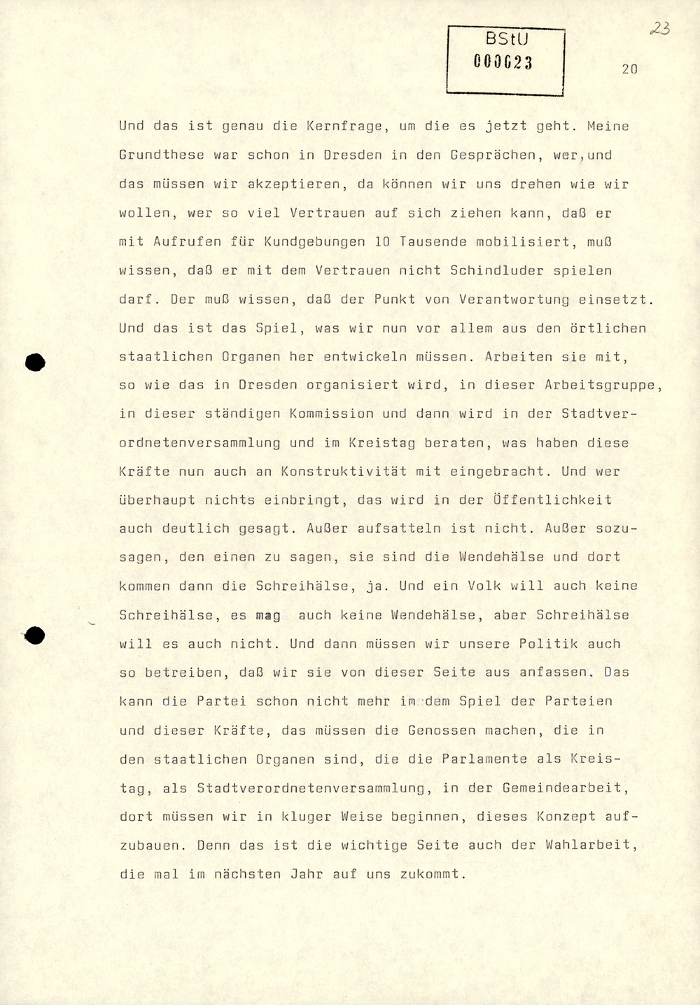 Dienstbesprechung zur Einführung von Wolfgang Schwanitz als Leiter des Amtes für Nationale Sicherheit