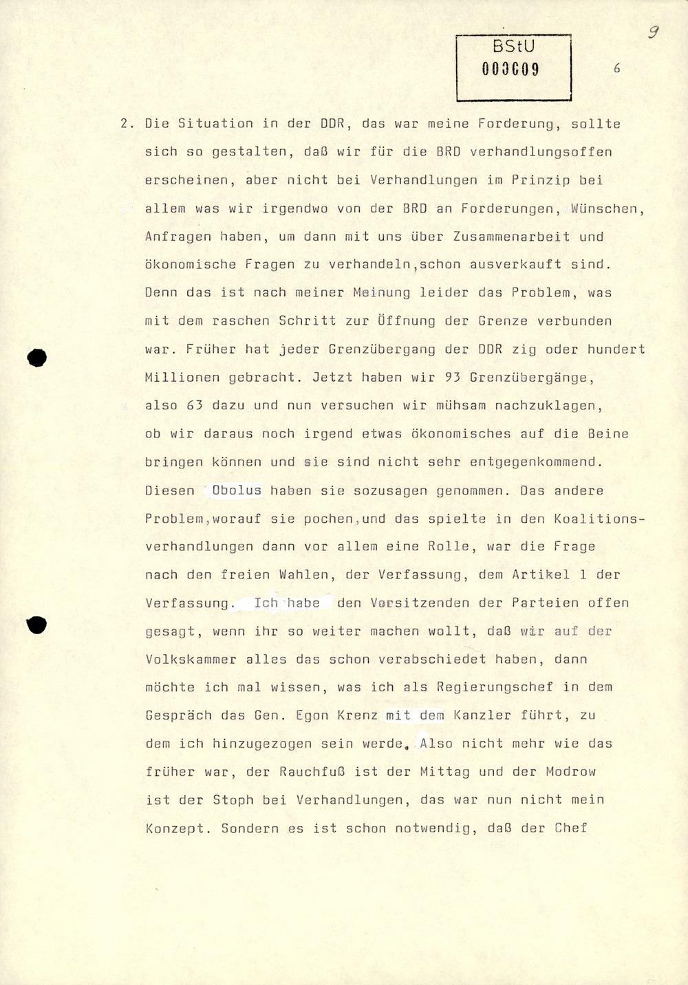 Dienstbesprechung zur Einführung von Wolfgang Schwanitz als Leiter des Amtes für Nationale Sicherheit