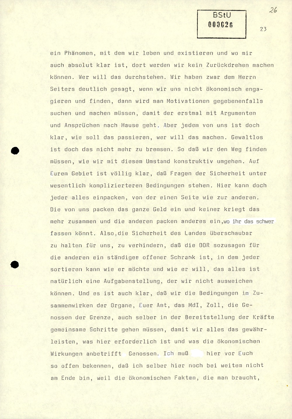 Dienstbesprechung zur Einführung von Wolfgang Schwanitz als Leiter des Amtes für Nationale Sicherheit