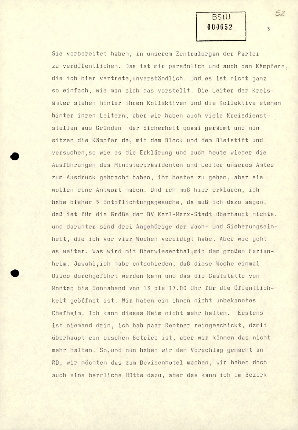 Dienstbesprechung zur Einführung von Wolfgang Schwanitz als Leiter des Amtes für Nationale Sicherheit