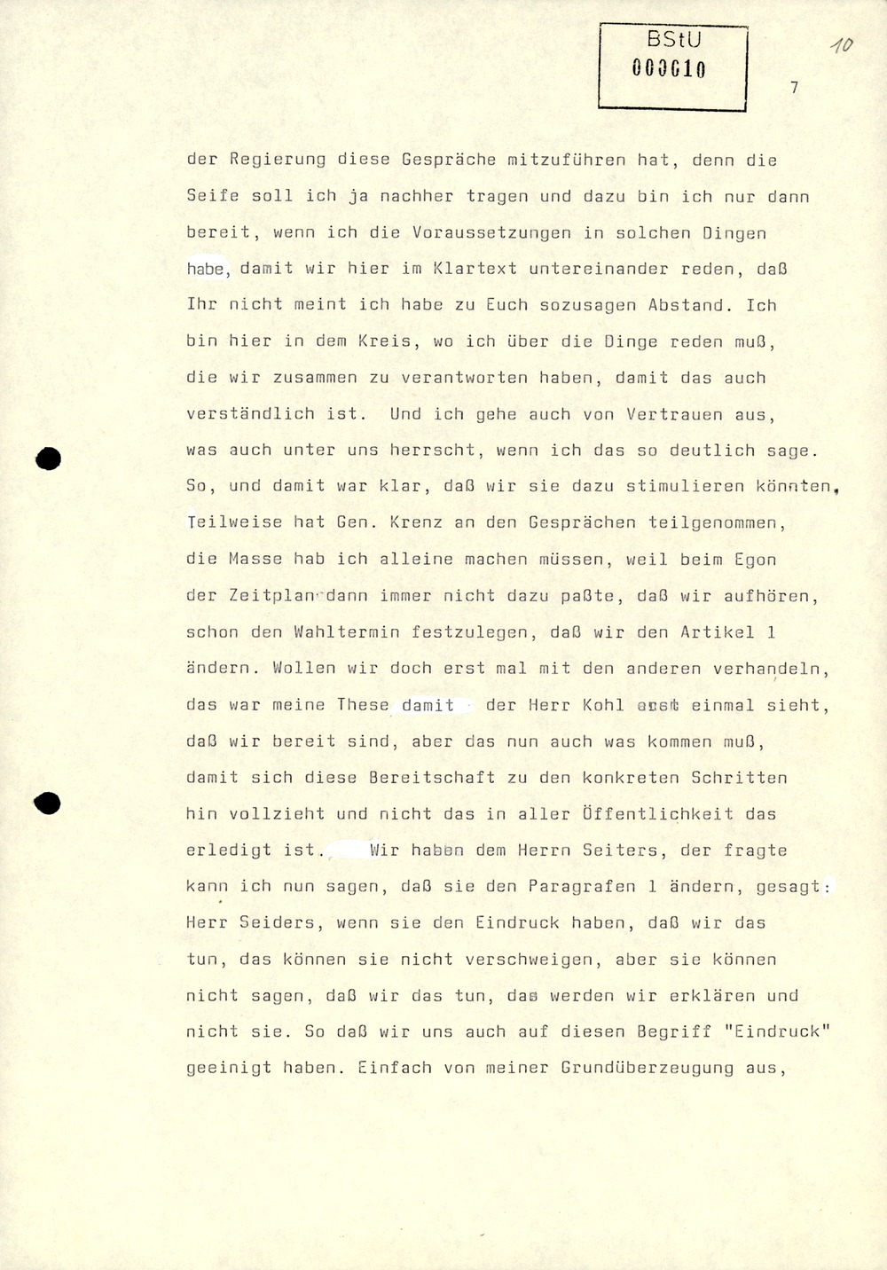 Dienstbesprechung zur Einführung von Wolfgang Schwanitz als Leiter des Amtes für Nationale Sicherheit