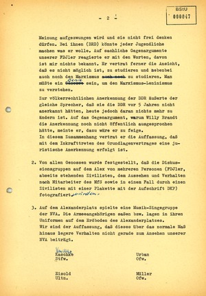 Information über den Ablauf der X. Weltfestspiele in Ost-Berlin