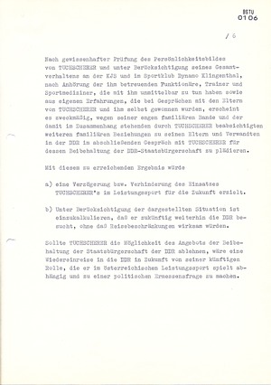 Vorschlag zur Übersiedlung von Klaus Tuchscherer nach Österreich