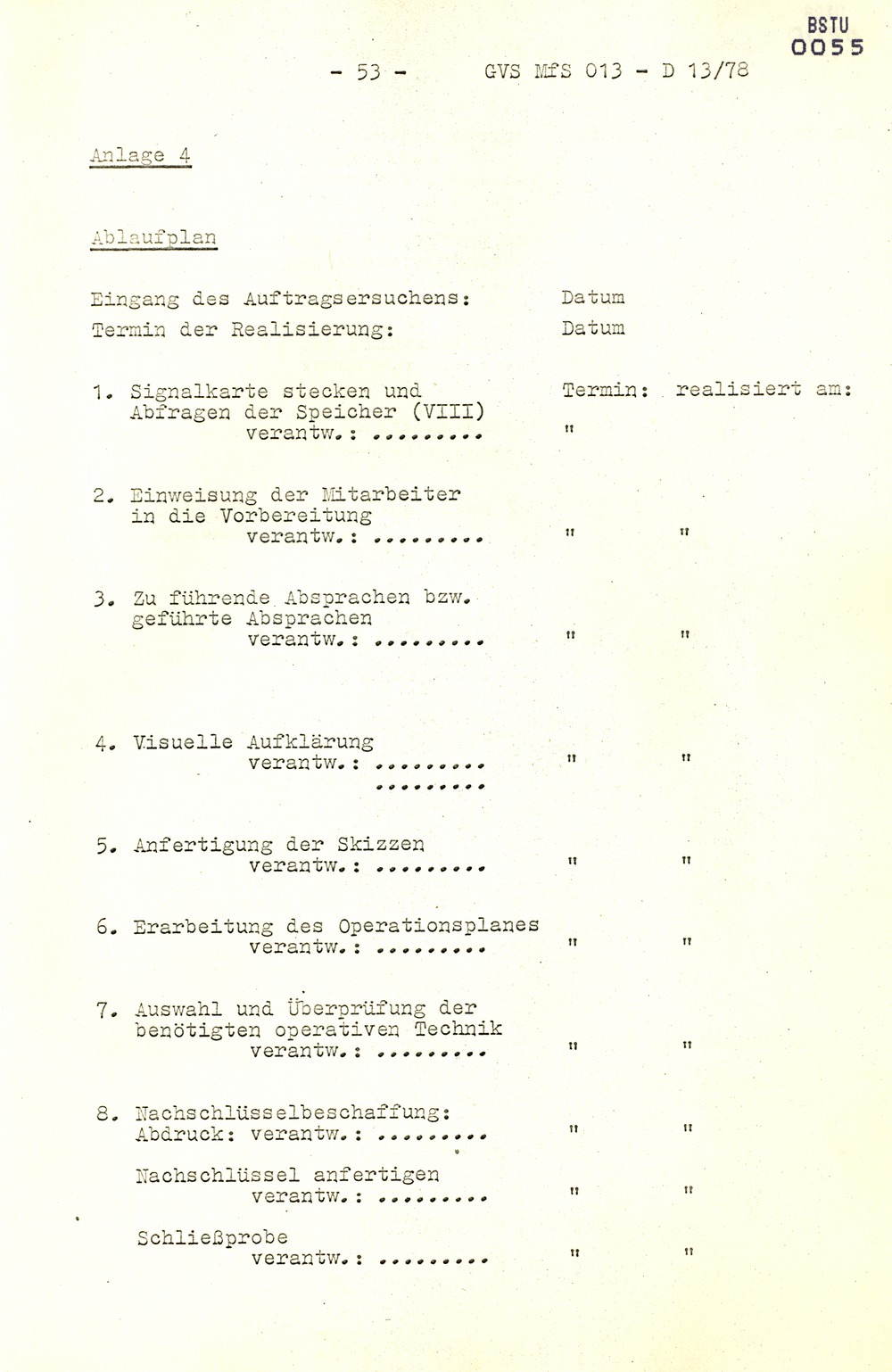 Arbeitsmaterial für die Vorbereitung, Durchführung und Auswertung von konspirativen Durchsuchungen