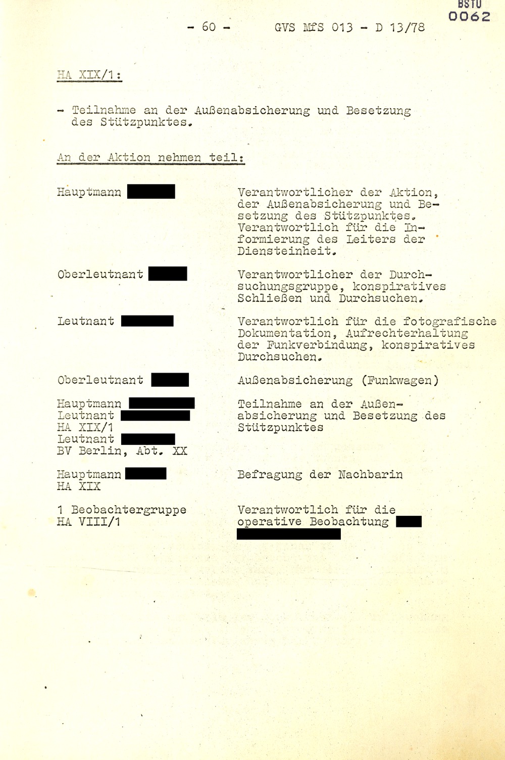 Arbeitsmaterial für die Vorbereitung, Durchführung und Auswertung von konspirativen Durchsuchungen