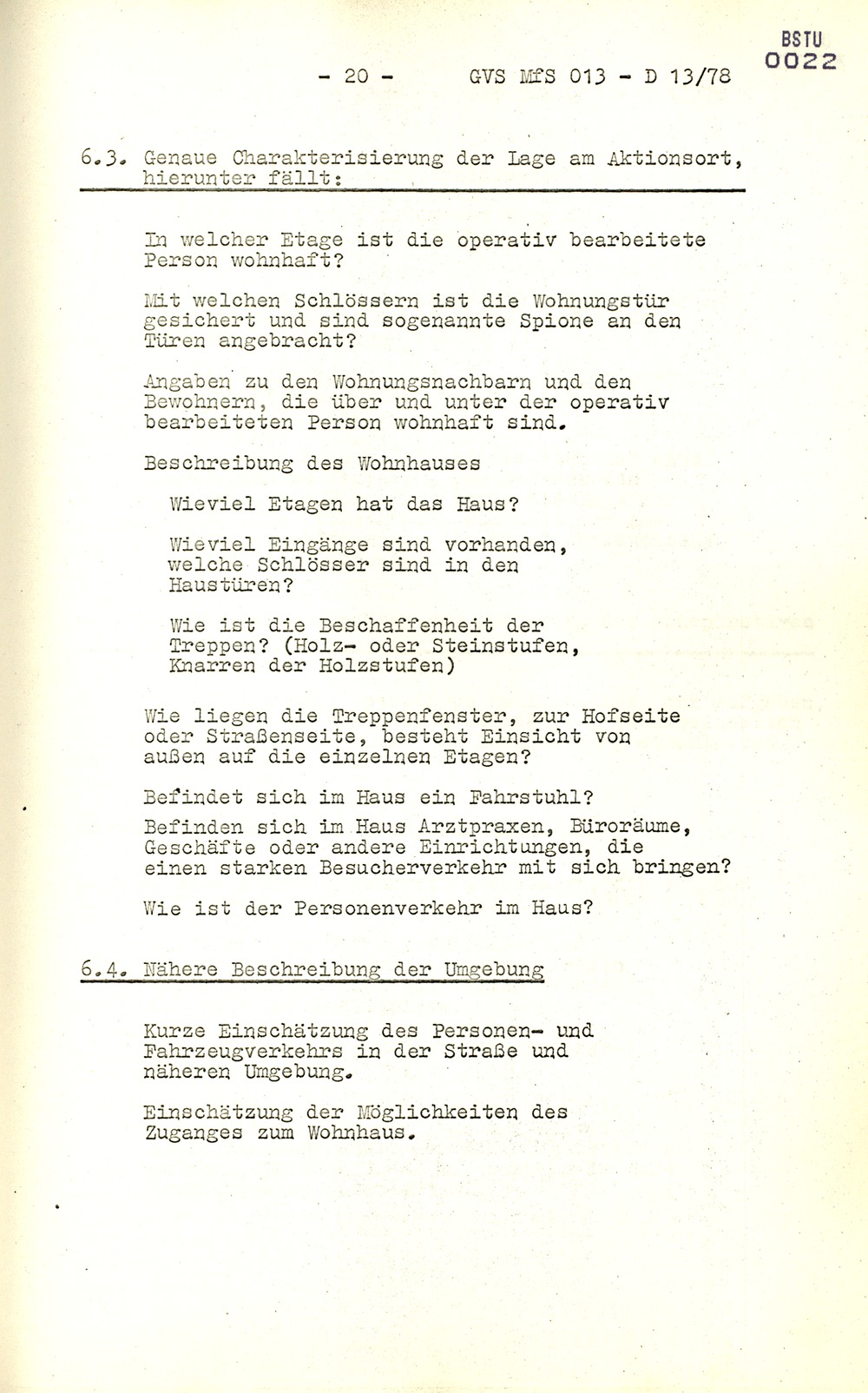 Arbeitsmaterial für die Vorbereitung, Durchführung und Auswertung von konspirativen Durchsuchungen