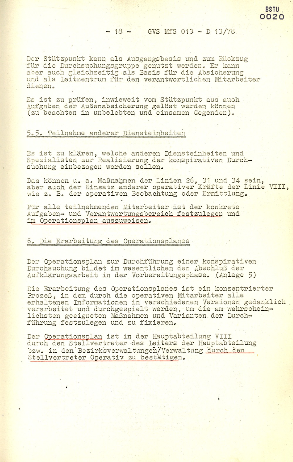 Arbeitsmaterial für die Vorbereitung, Durchführung und Auswertung von konspirativen Durchsuchungen