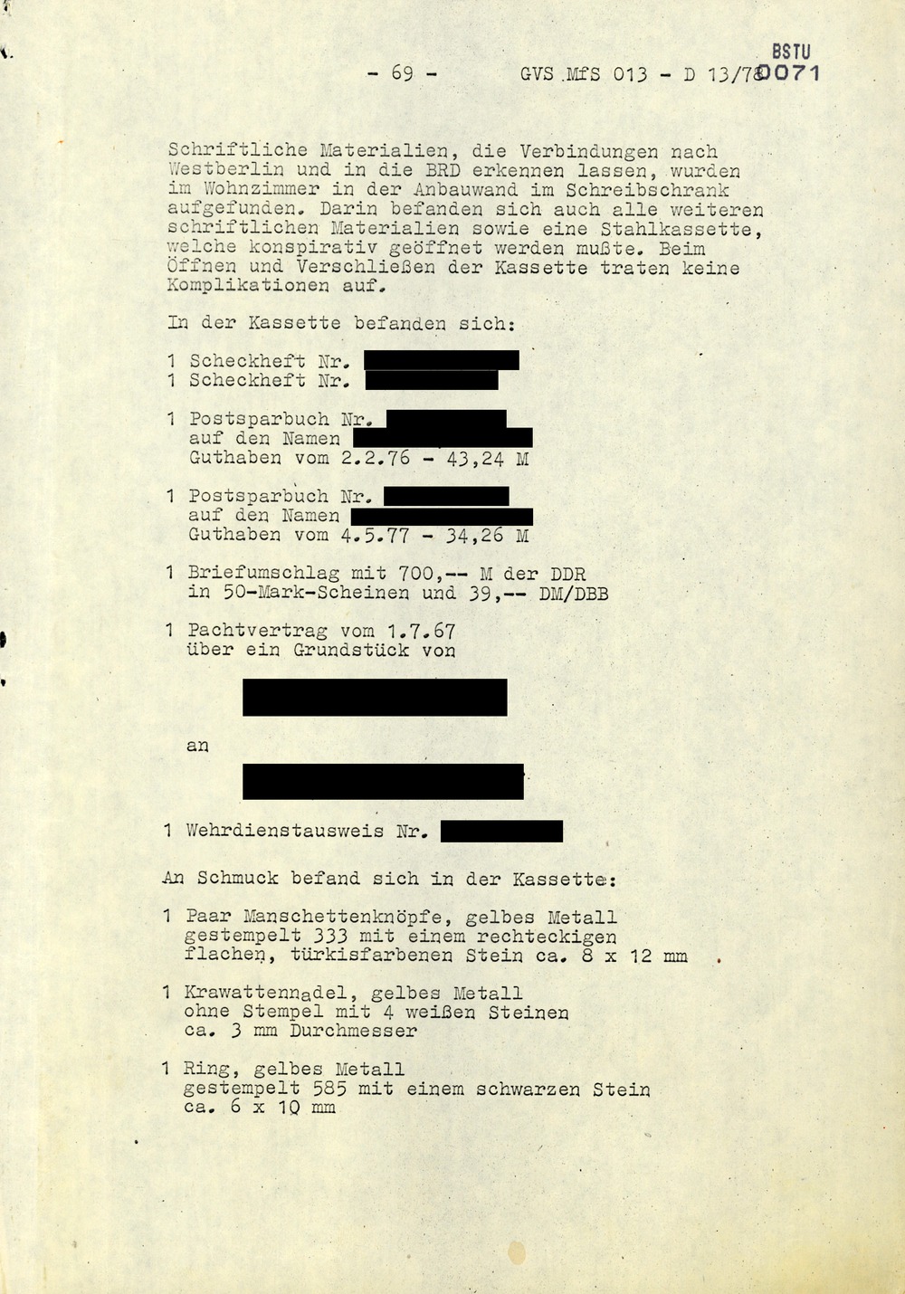 Arbeitsmaterial für die Vorbereitung, Durchführung und Auswertung von konspirativen Durchsuchungen