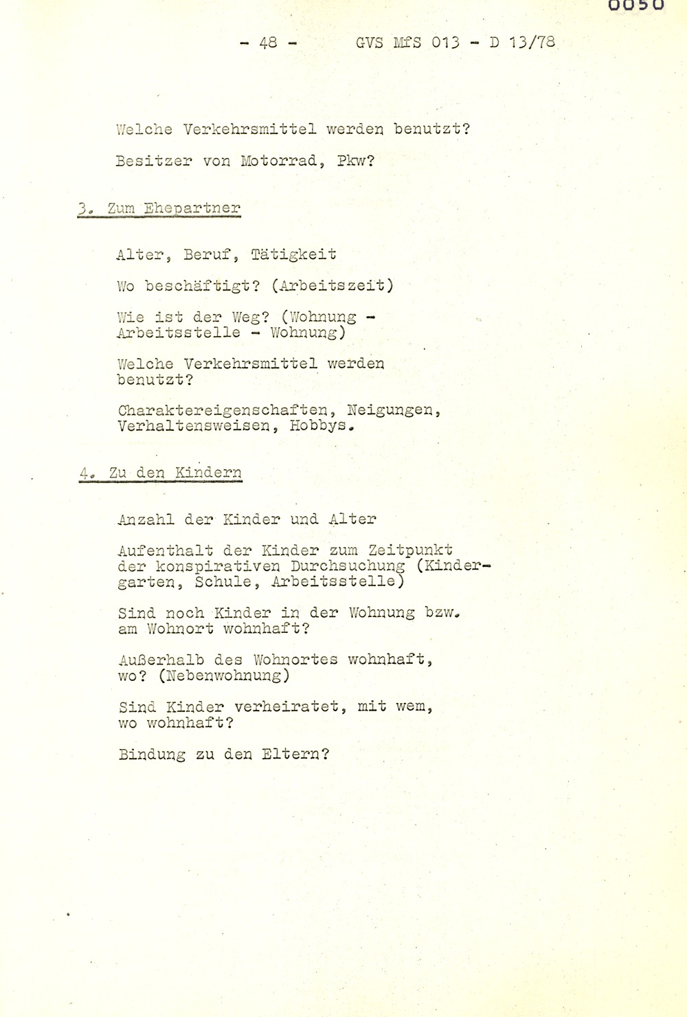 Arbeitsmaterial für die Vorbereitung, Durchführung und Auswertung von konspirativen Durchsuchungen
