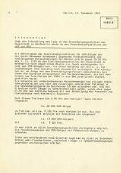 Information über die Lage an der Grenze in Ost-Berlin am Abend des Mauerfalls