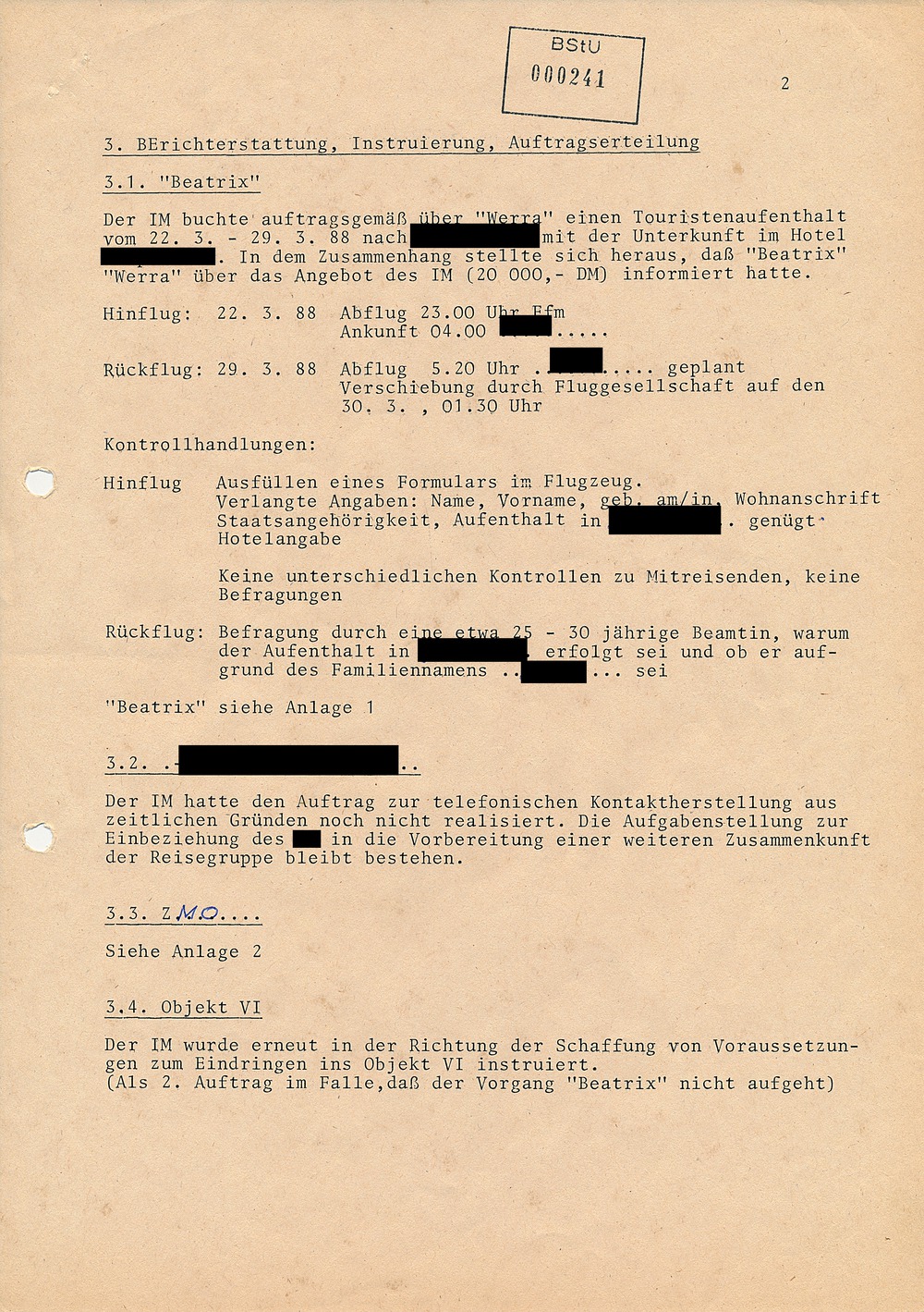 Treffbericht mit IM "Karl Walter" vom 21. April 1988