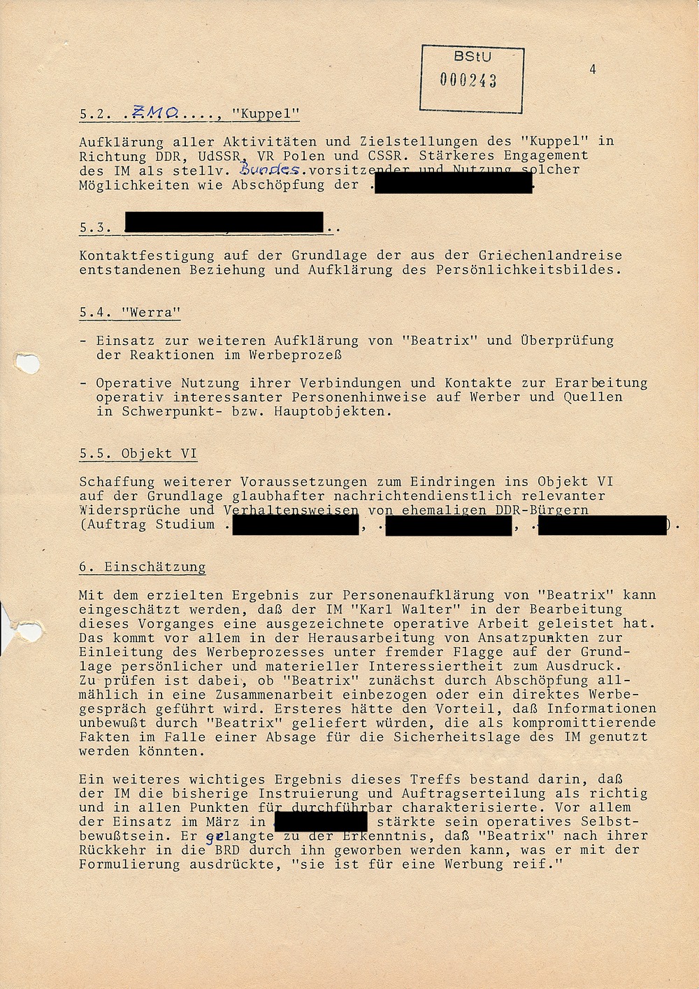 Treffbericht mit IM "Karl Walter" vom 21. April 1988