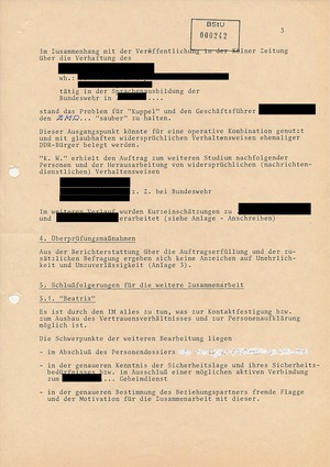 Treffbericht mit IM "Karl Walter" vom 21. April 1988