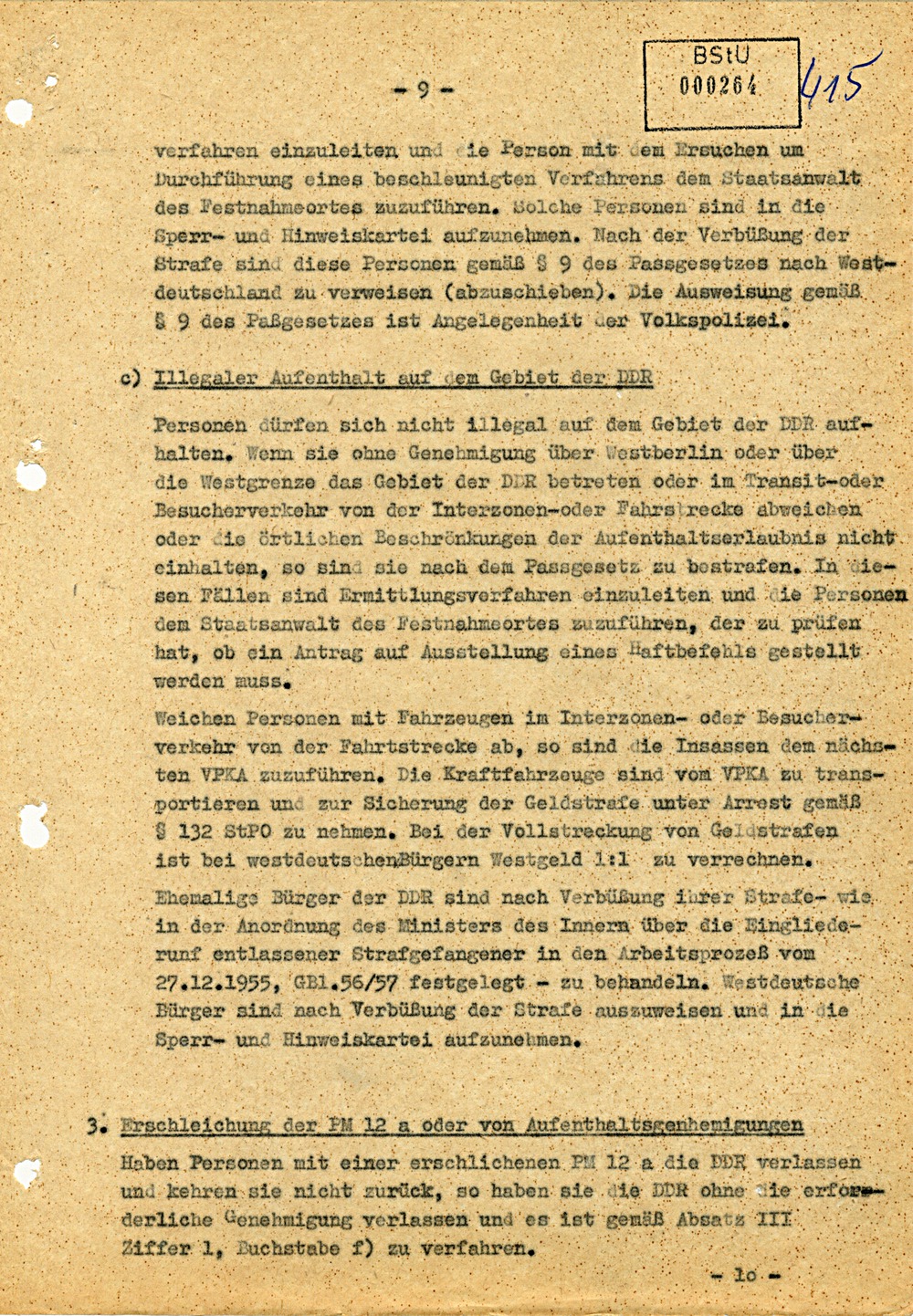 Direktive über die Anwendung des novellierten Passgesetzes