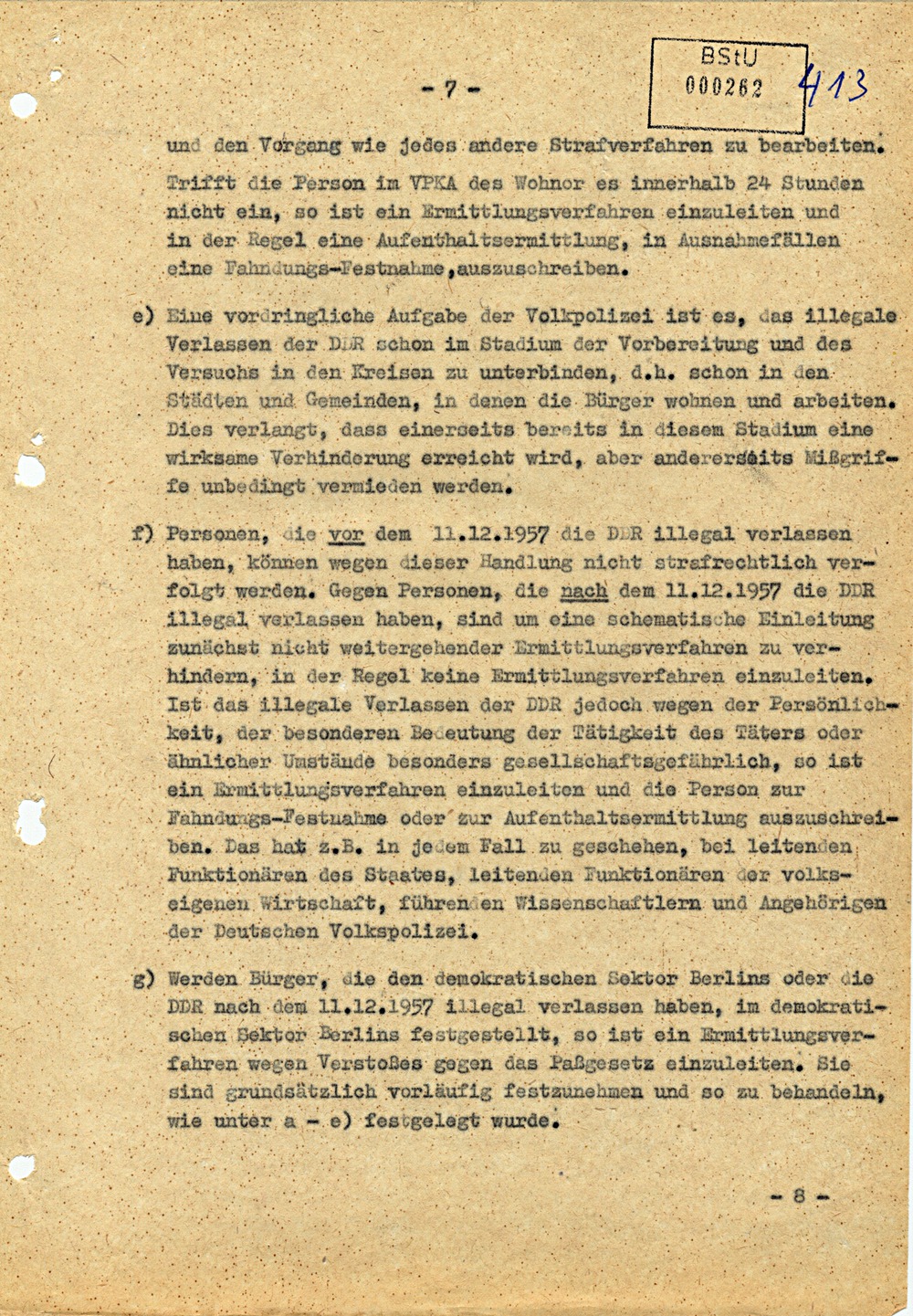 Direktive über die Anwendung des novellierten Passgesetzes