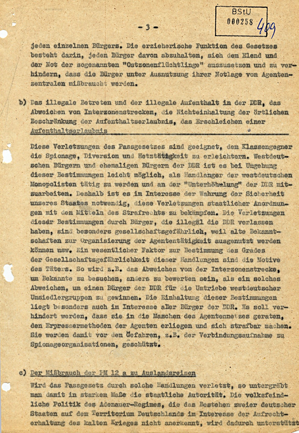 Direktive über die Anwendung des novellierten Passgesetzes