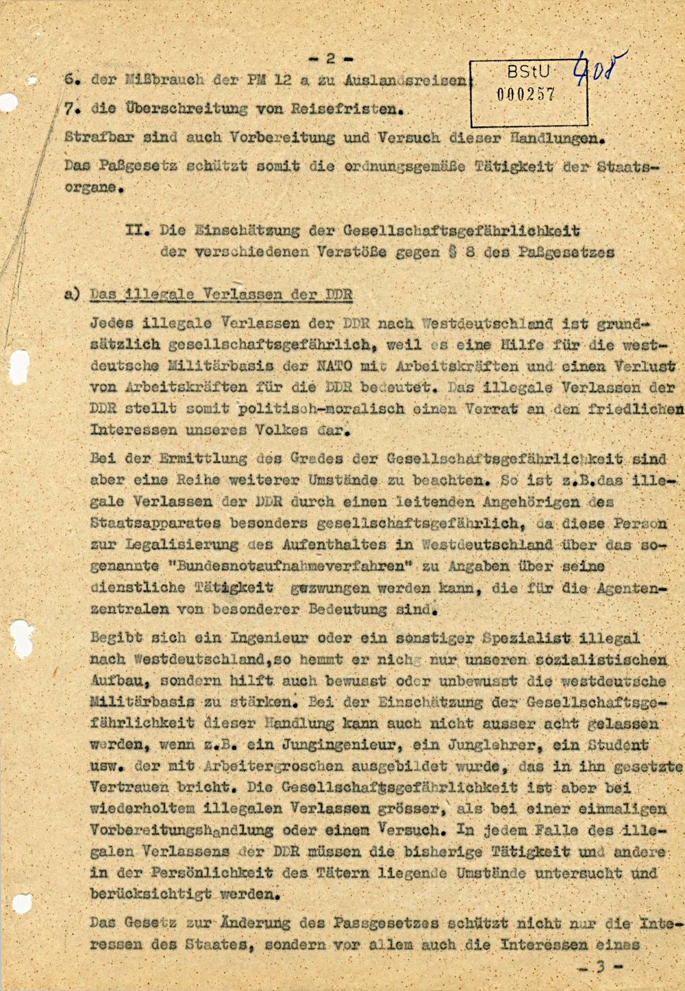 Direktive über die Anwendung des novellierten Passgesetzes