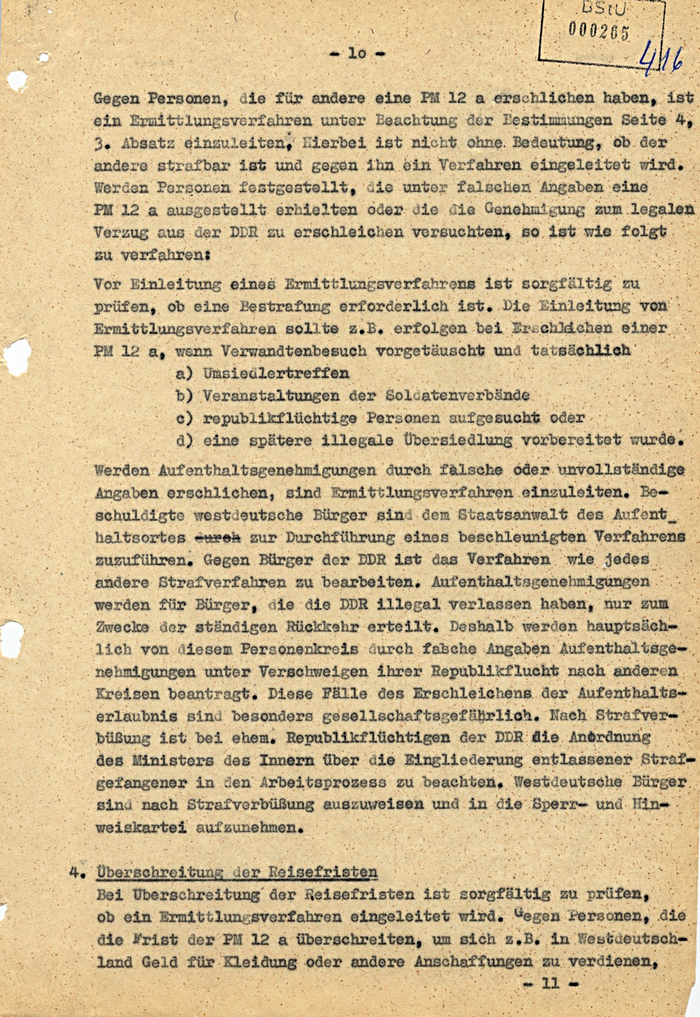 Direktive über die Anwendung des novellierten Passgesetzes