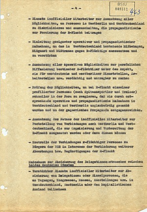Maßnahmenvorschläge zur Bekämpfung der Republikflucht von 1961
