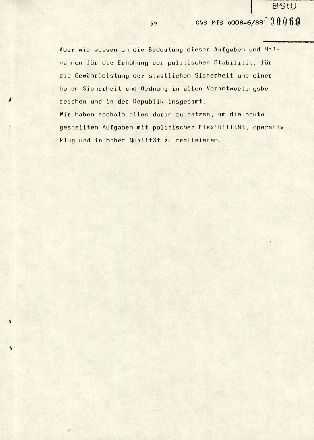 Referat Erich Mielkes zur "Übersiedlung" auf einer Dienstbesprechung