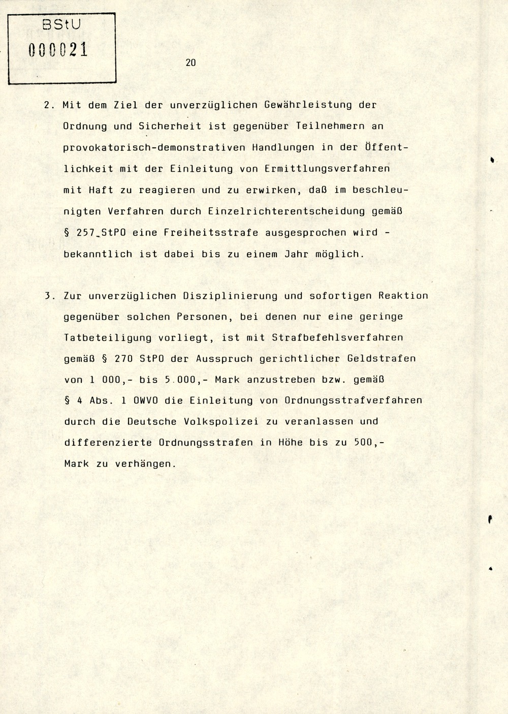 Referat Erich Mielkes zur "Übersiedlung" auf einer Dienstbesprechung