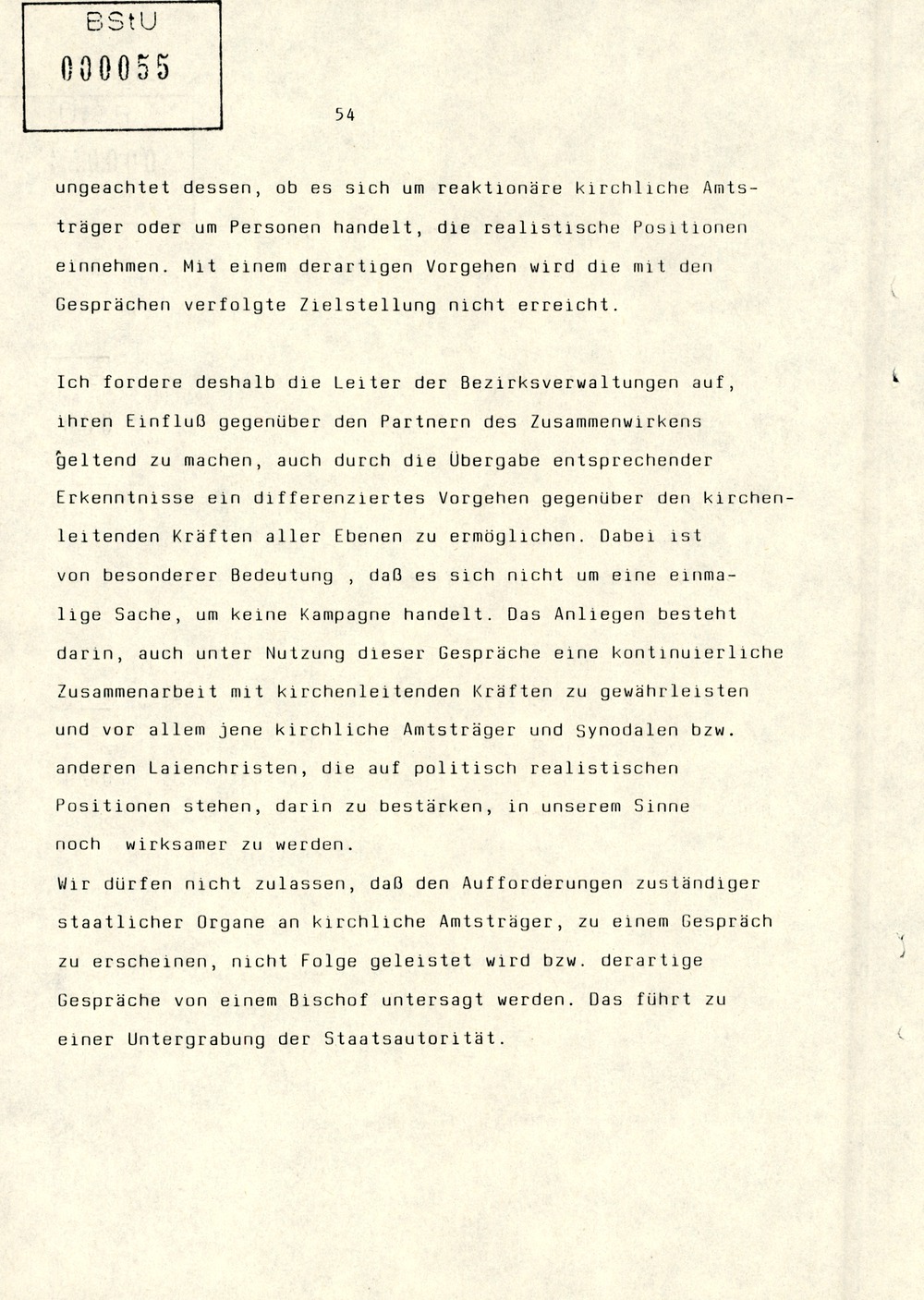 Referat Erich Mielkes zur "Übersiedlung" auf einer Dienstbesprechung