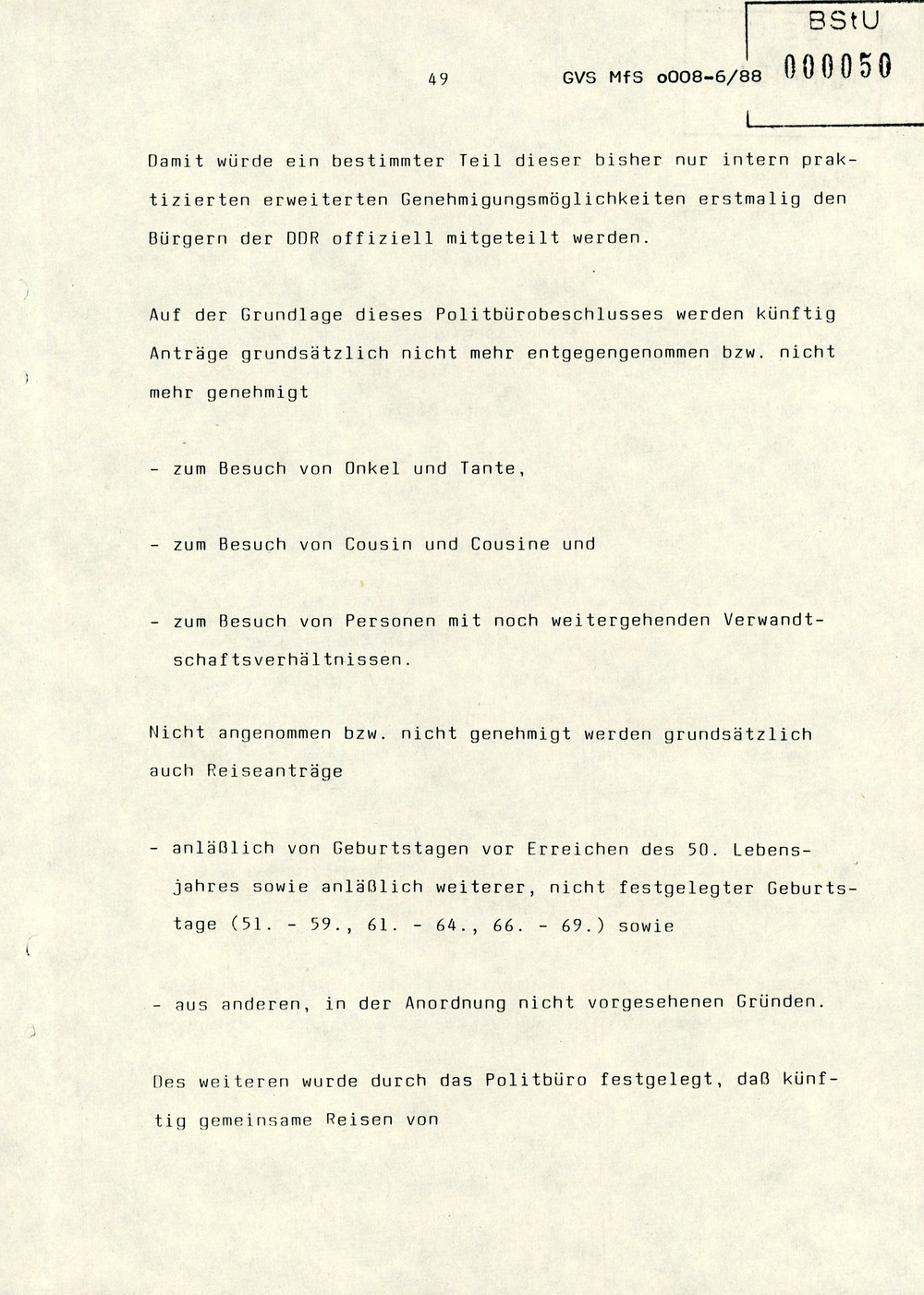 Referat Erich Mielkes zur "Übersiedlung" auf einer Dienstbesprechung