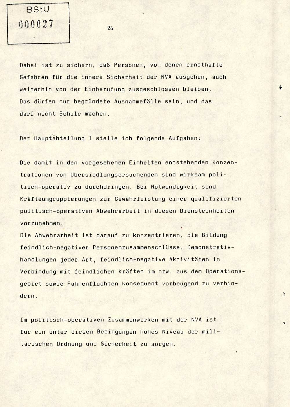 Referat Erich Mielkes zur "Übersiedlung" auf einer Dienstbesprechung