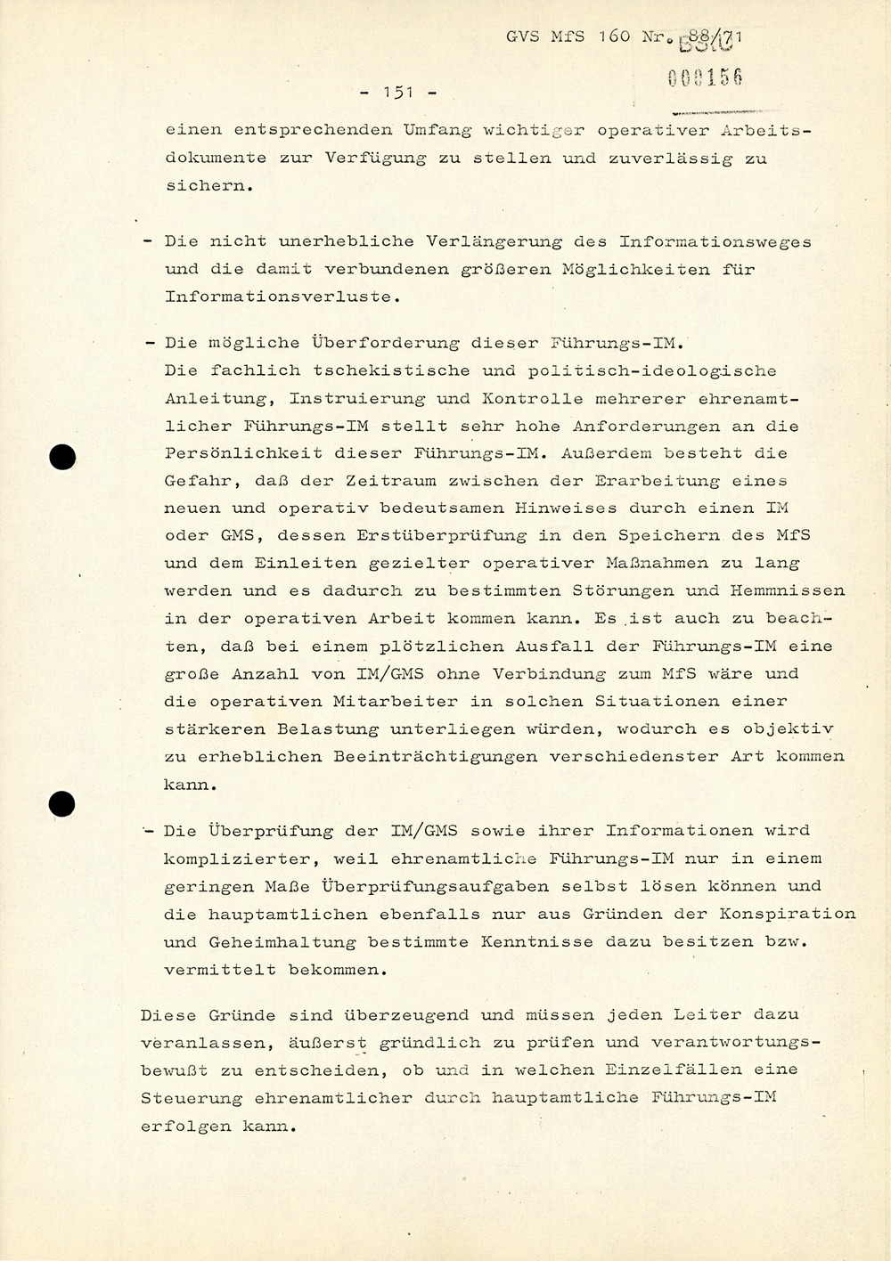 Anforderungen und Wege der weiteren Qualifizierung der Arbeit mit Führungs-IM