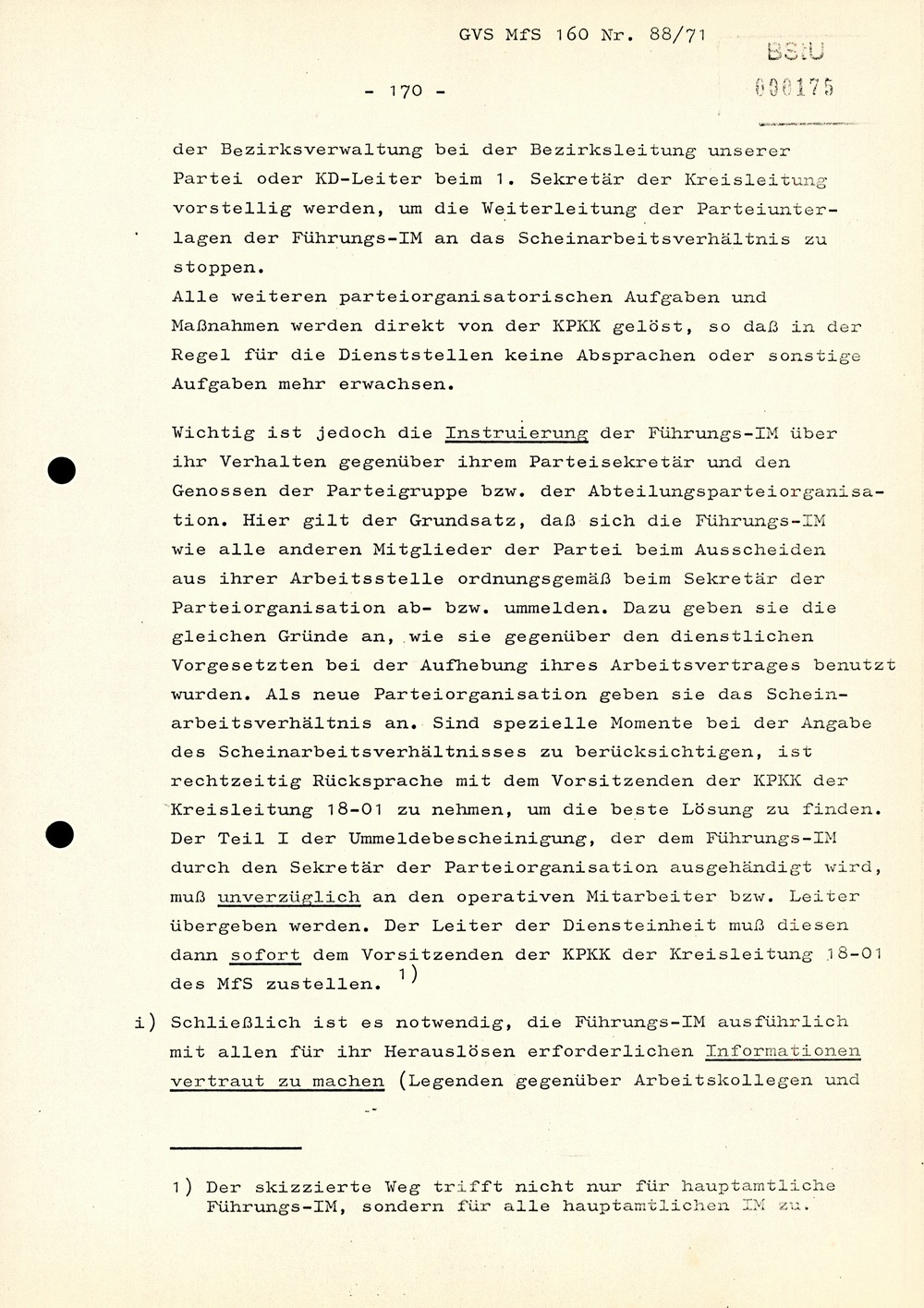 Anforderungen und Wege der weiteren Qualifizierung der Arbeit mit Führungs-IM
