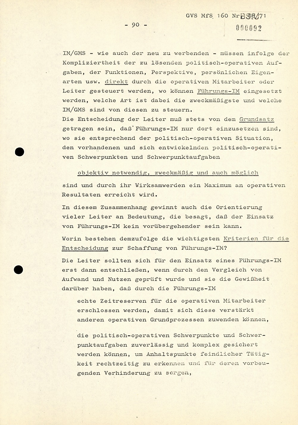 Anforderungen und Wege der weiteren Qualifizierung der Arbeit mit Führungs-IM