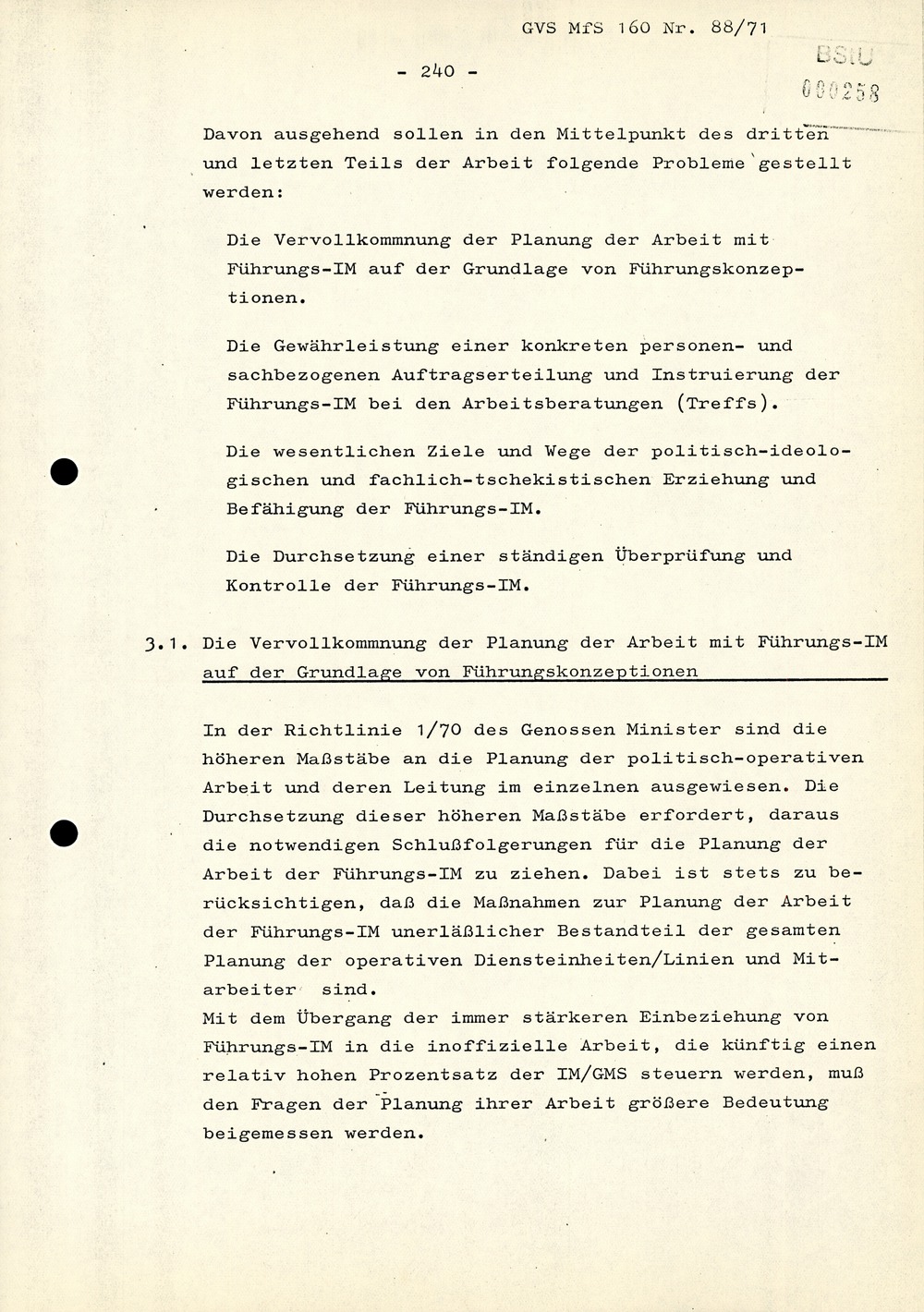 Anforderungen und Wege der weiteren Qualifizierung der Arbeit mit Führungs-IM