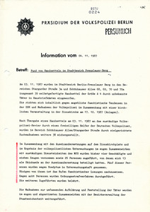 Information über den Fund von Handzetteln der "Anti-Nazi-Liga"
