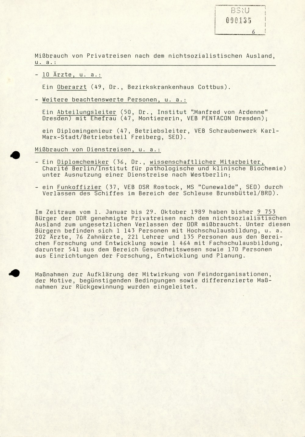Wochenübersicht Nr. 44/89 vom 30. Oktober 1989