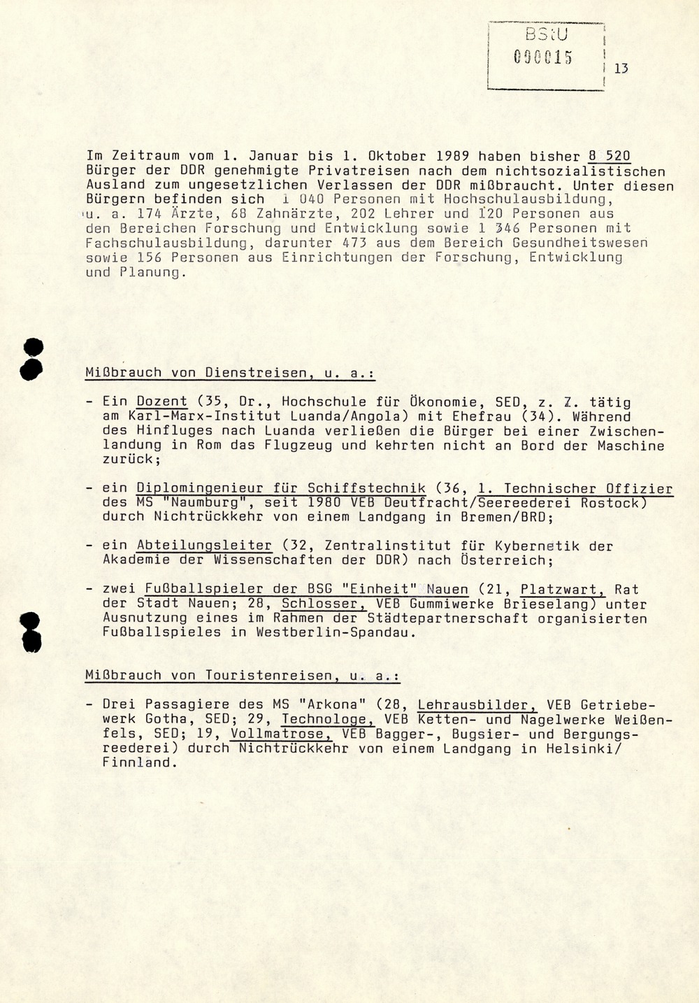 Wochenübersicht Nr. 40/89 vom 2. Oktober 1989