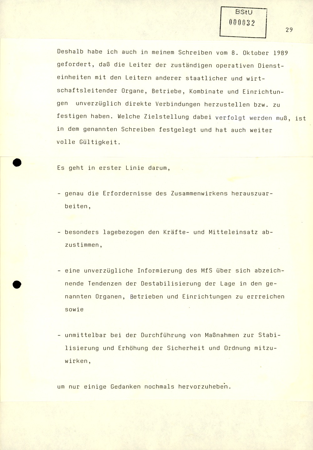 Referat Mielkes zur Auswertung der 9. Tagung des ZK der SED